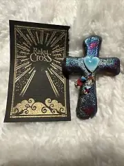 Jeremey Diller Raku Pottery Sacred Cross Miniature Wall Decor *Artists Signature