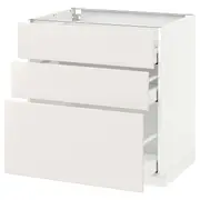 METOD base cabinet with 3 drawers, white Maximera/Veddinge white, 80x60x80 cm