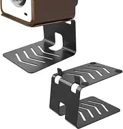 1 Pair of Desktop Speaker Stands with Vibration Absorption Pads, Metal Speaker Stands Pair Support Up to 33lbs Each, Desk Audio Stand for Bookshelf (5.9 x 5.5 x 5.2 inch), SDM002B
