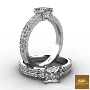 Princess Diamond Engagement Ring GIA Certified D-VS2 14k White Gold 1.21Ctw