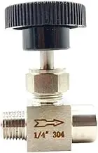 Needle Valve Adjustable 1/4" 3/8" 1/2" Male to Female Thread Sstainless Steel 304 Flow Control Shut Off Crane(1/8")