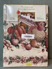 Benson Mills Oblong 52 X 70 Inches Tablecloth Thanksgiving Pumpkins Turkey NIP