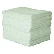 Oil Absorbent Pads 100 Pack 15x19 White Heavy Duty Spill Cleanup 33 Gal Total
