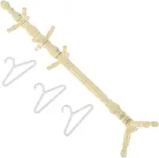 HANABASS 1 Set Mini Coat Rack Clothes Hangers Doll Clothing House Retro Decor Small Clothes Rack Decoration Clothes Hanging Rack Vintage Home Decor Tiny Floor Hanger Beige