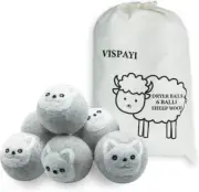 Dryer Balls Laundry Reusable, XL Wool Dryer Balls Cute, Fabric Softener Ball, Ex