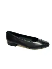 Vaneli Womens Cap Toe Flat Black Size 7.5 M