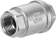 uxcell 1-Pack Stainless Steel Spring Check Valve, 1/2" NPT Unleaded in-Line Vertical WOG1000 One Way Non-Return Backflow Preventer Valve for Water Heater/Oil/Gas 2.3" l [Silver]