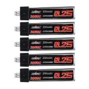 5Pcs URUAV 3.7V 250mAh 30C/60C 1S Lipo Battery PH2.0 for Tiny Whoop TINY6 6X