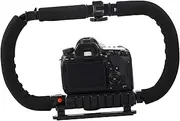 SHINEOFI Foldable Handheld Camera Stabilizer Rig with Non Slip Base Screw for Dv Cameras Smartphones Comfortable Sponge Armrest Hot Shoe Ports for Accessories