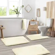 Bathroom Rugs Memory Foam Bath Mat Set for Bathroom, Non Slip Absorbent Velvet - Fast Drying –Bathroom Rug and Contour Rug Set 3 Piece - White