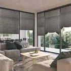 Nonwoven Polyester Curtain Light Filtering Self-adhesive Pleated Curtains Half