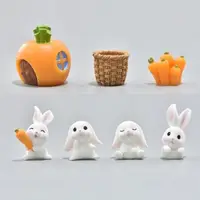 在飛比找momo購物網優惠-【野思】7件組兔子夢公園 盆栽裝飾 小食玩 公仔 紓壓
