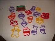 17 WILTON Hallmark Perimeter Cookie Cutters - Hand FOOT Tooth PLANE Skate +++