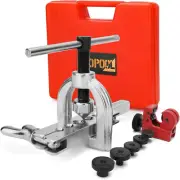 Double & Single Flaring Tool Kit 8PCS, 45-Degree Brake Line Flaring Tool Kit