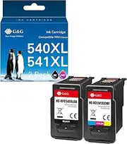 [G&G] Ink Cartridges Compatible with Canon Printer Cartridges 540 541 XL PG-540 CL-541 for Canon Pixma TS5150 MG3650S MG3650 MG3550 MG3250 MG4250 (Black Colour)