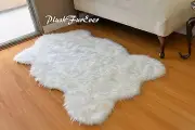 5x6 Plush Polar Bear White Faux Fur Area Rug Modern Nursery Room Throw Fur Rugs
