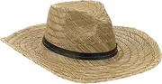[CATIEBYE] Men's Wide Brim Straw Beach Hat Portable Sunshade Hat for Summer Vacation Outdoor Activities