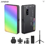 ANDOER W140RGB 迷你LED攝影補光燈套裝 2500K-9000K 亮度可調 20種光效 配桌面三腳架