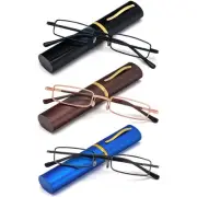 REAVEE 3 Pack Slim Pen Reading Glasses Small Tube Stylish Readers for Men Wom...
