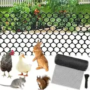 VkerQerd 15.7IN x 10FT Plastic Chicken Wire Fence Mesh Hexagonal Poultry Netting, Black Upgraded Garden Fencing for Gardening Frame Crafts, Balcony Protection Net