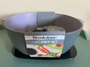 Brookstone 12pc Prep Set 5 qt bowl w/detach strainer measuring cups & spoons