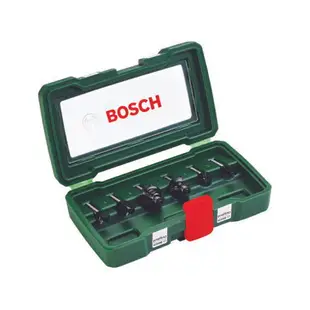 BOSCH博世 6mm 修邊刀套裝 6件式 木工 修邊刀 溝槽刀 圓弧修邊刀 梯形溝槽刀 直刀 路達