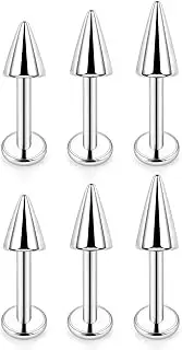 Lcolyoli Snake Bite Jewelry 6PCS Lip Piercing Jewelry Labret Jewelry Monroe Lip Barbell Ring 16G Angel Fangs Piercing Jewelry Surgical Steel Piercing Jewelry for Women Men