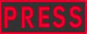 PRESS Embroidered Patch W/ VELCRO® Brand Fastener 12" X 4" Tactical Red Version