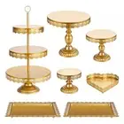 Cake Stand Set Metal Dessert Table Plate Tray J1R2