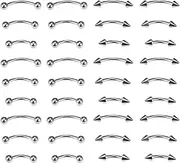 [Dyknasz] Eyebrow Piercing Jewelry Surgical Steel Curved Barbell Tiny Eyebrow Ring Vertical Labret Lip Jewelry Ear Rook Navel Small Belly Button Ring for Women Men 20g 16g 6mm/8mm/10mm