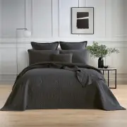 Renee Taylor Asher Jacquard Grey Coverlet Set