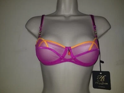 Honey Birdette Saskia Bra Size 32B Magenta with Orange NWT