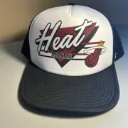 '47 Brand Miami Heat Hang Out Trucker Hat Cap Adjustable Black White Foam NWOT