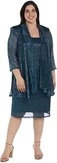 [R&M Richards] RM Richards Women's 2 Piece Metallic Knit Jacket Dress