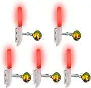 Fishing Rod Light,LED Glow Lamp with Bell | Luminous Fishing Pole Alarm Light Set of 5 for Night Camping Hiking Outdoor Activities