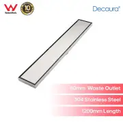 Decaura 1200mm Shower Drain Grate Tile Insert Floor Waste Drain Stainless Steel