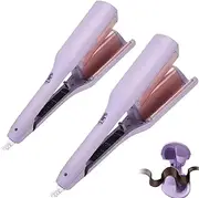 Curluxe French Curls Iron, Curluxe Create Frizz-Free French Curls Effortlessly Curling Irons, 15-Second Heat-Up, Four Settings (2Purple)