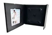 Faux Leather Supreme CD/DVD Holder with Photo Cover - Black