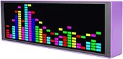 Music Spectrum Display, LED Music Spectrums Electronic Clock, Audio Spectrum Analyzer, Colorful RGB Light Voice Sensor Analyzer, Sound Level Meter, 12 Dynamic & 7 Color Effects