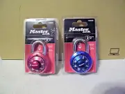 NEW BLUE/RED Master Lock 1530DCM Combination Padlock, Cut Resistance