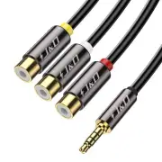 3.5 mm to 3RCA Cable, Gold Plated Copper Shell Heavy Duty 3.5mm 1/8 inch Male...
