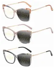Near Far Multifocal Progressive Lady Metal Transition Photochromic Reading Glass