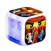 Nmaov Ninjago Led Digital Alarm Clock 7 Colorful Light With Temperature Date For Kids B