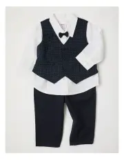 [Sprout] Occasion Vest, Shirt and Pant Set in Navy