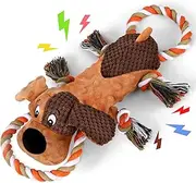 Letsmeet Squeaky Dog Toys, Tug of War Dog Toy for Large Dogs, Plush Puppy Toys with Pull Rope, Interactive Dog Toys for Small, Middle, and Big Dogs