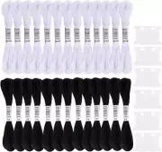 Embroidery Floss,13 Skeins White & 13 Skeins Black Embroidery Threads for Cross