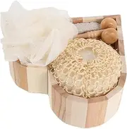 VICASKY 1 Set Heart Shape Bathing Kit with Exfoliating Loofah Back Scrubber and Massage Tools for Materials Complete Bath Experience and Relaxation