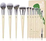Jessup Vegan Makeup Brushes Set Premium Synthetic Powder Foundation Highlight Concealer Eyeshadow Blending Eyebrow Liner Spoolie Brush Set Burlywood 12pcs T327