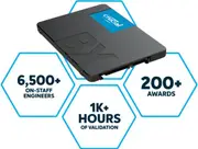 Micron Crucial BX500 2TB 2.5' SATA3 6Gb/s SSD - 3D NAND 540/500MB/s 7mm 1.5 mil MTBF Acronis True Image Solid State Drive