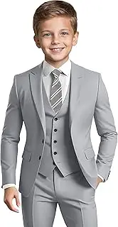 [Tiefony] Boys' Suits Slim Fit, Boys Formal Suit Set, Dresswear Ring Bearer Outfit Kids Wedding Dress Clothes, Boys Tuxedo Suit
